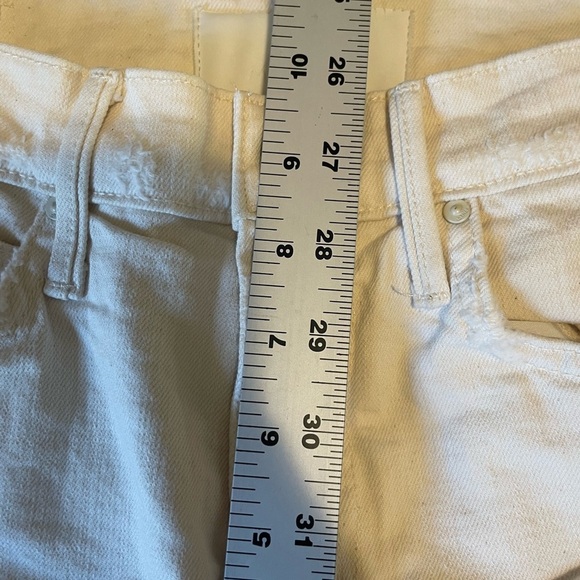 Mother Denim The Flirt Chew Ankle Unnatural Acts Ivory Straight Jeans Sz 25 High - Picture 14 of 16